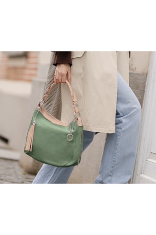 Borsa a mano in pelle Garga - Verde