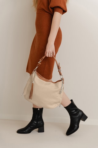 Borsa a mano in pelle Garga - Taupe