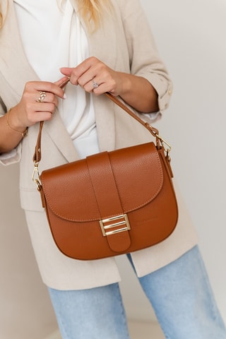 Borsa a mano in pelle Sangro - Marrone
