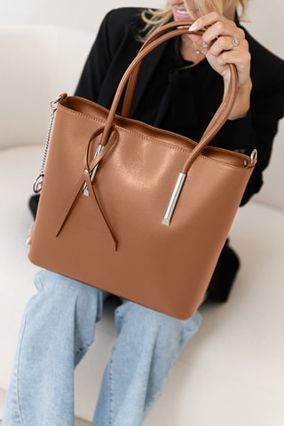 Borsa a mano in pelle Mallero - Marrone