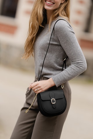 Sac bandoulière en cuir Accesa - Noir