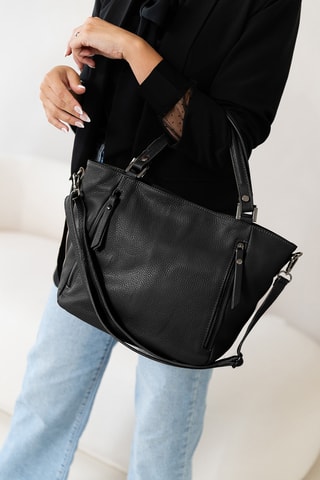 Sac bandoulière en cuir Alserio - Noir
