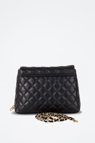Borsa a tracolla in pelle Crema - Nero