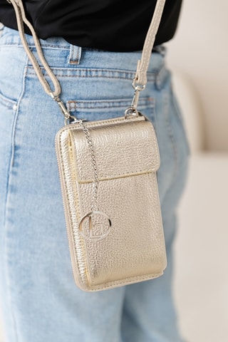 Sac bandoulière en cuir Cerca - Gris