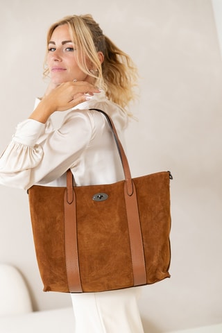 Borsa a spalla in pelle Bersezio - Marrone