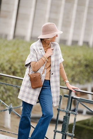 Sac bandoulière en cuir Paglia - Marron