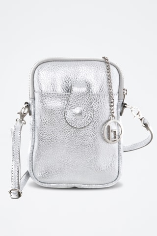 Sac bandoulière en cuir Paglia - Argenté