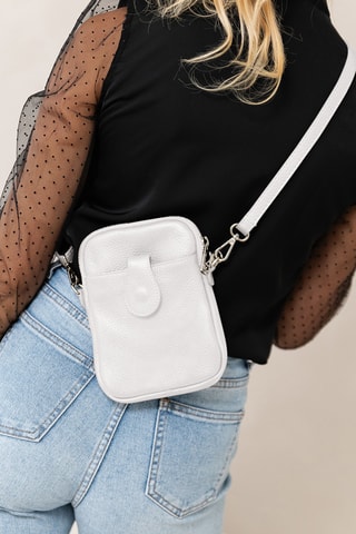Sac bandoulière en cuir Paglia - Blanc