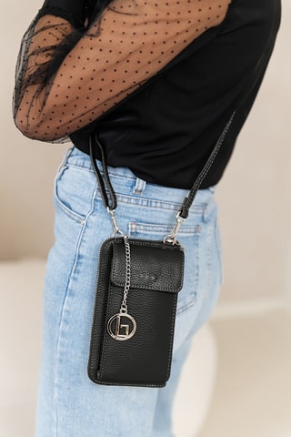 Sac bandoulière en cuir Cerca - Noir
