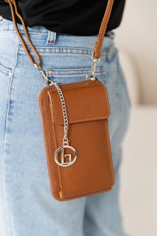 Sac bandoulière en cuir Cerca - Marron