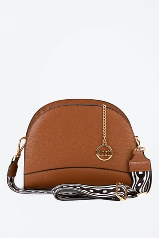Sac bandoulière en cuir Marghera - Blanc, doré, marron et noir