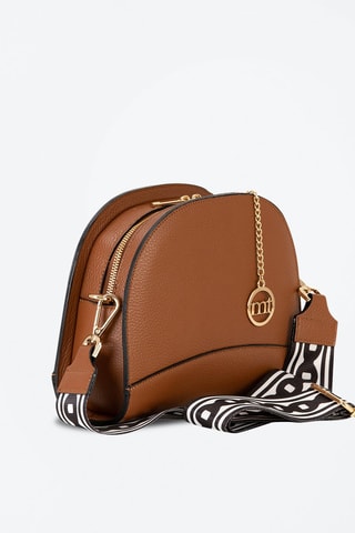 Sac bandoulière en cuir Marghera - Blanc, doré, marron et noir