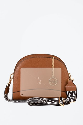 Sac bandoulière en cuir Marghera - Blanc, doré, marron et noir