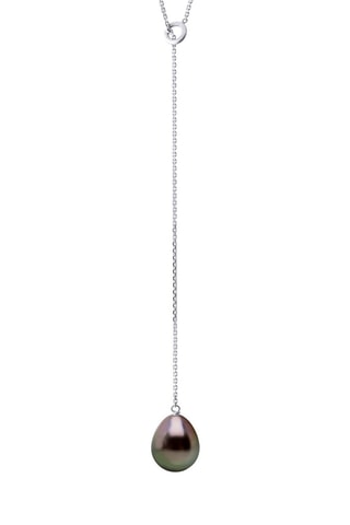 Collar - Oro blanco y perla cultivada de Tahití