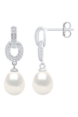 Pendientes - Plata, circonitas y perlas cultivadas de agua dulce