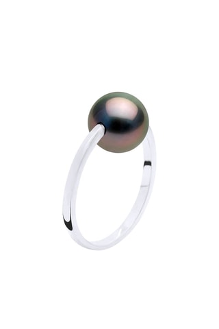 Anillo - Oro blanco y perla cultivada de agua dulce