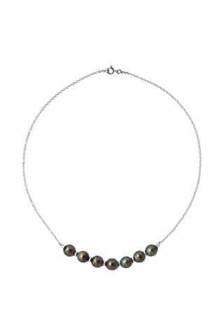Collar - Oro blanco y perlas cultivadas de Tahití