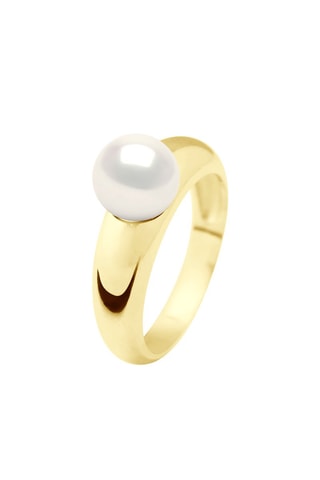 Anillo - Oro amarillo y perla cultivada de agua dulce