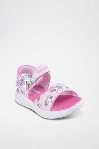 Sandales - Rose poudré et fuchsia