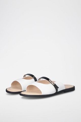 Mules - Blanc - Blanc et noir