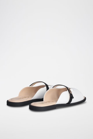 Mules - Blanc - Blanc et noir