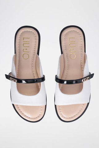 Mules - Blanc - Blanc et noir