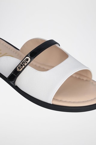Mules - Blanc - Blanc et noir