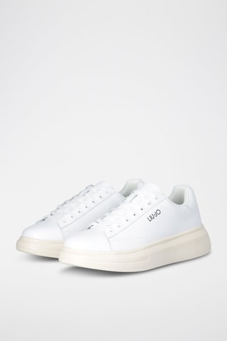 Baskets plateformes en cuir - Blanc - Blanc