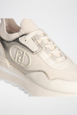 Sneakers plateformes en cuir Amazing - Beige - Beige, blanc et doré