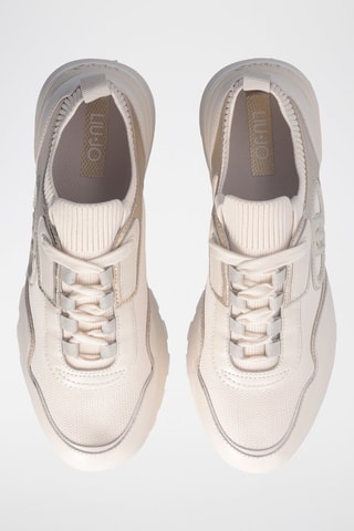 Sneakers plateformes en cuir Amazing - Beige - Beige, blanc et doré