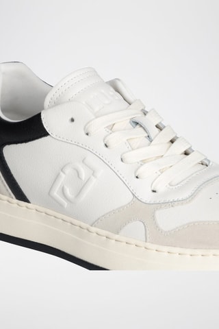 Baskets en cuir Boy - Blanc et noir