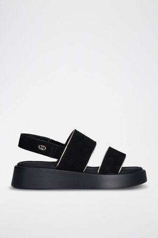 Sandales en nubuck Amber - Noir et doré