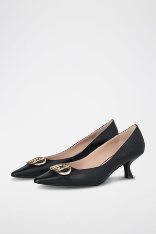 Escarpins en cuir de chèvre Gemy - Noir et doré