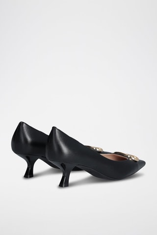 Escarpins en cuir de chèvre Gemy - Noir et doré