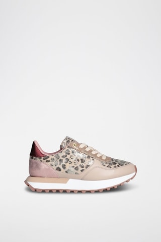Sneakers plateformes Evelyn - Blanc, rose et beige