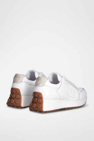 Baskets en cuir Lolo - Blanc et rose