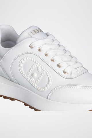 Baskets en cuir Lolo - Blanc et rose