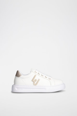 Sneakers plateformes Mini Kylie - Blanc et doré