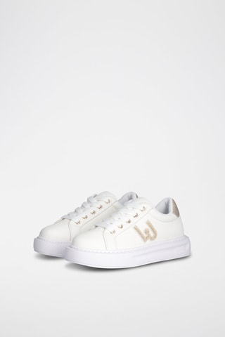 Sneakers plateformes Mini Kylie - Blanc et doré