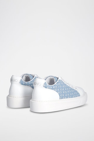 Baskets plateformes en cuir Kylie - Bleu et blanc