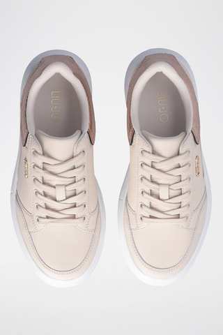 Sneakers plateformes en cuir - Beige - Beige