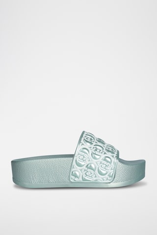 Claquettes plateformes - Bleu