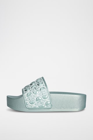 Claquettes plateformes - Bleu