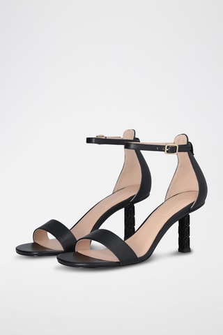 Sandales à talons en cuir - Noir