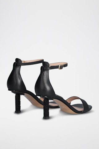 Sandales à talons en cuir - Noir