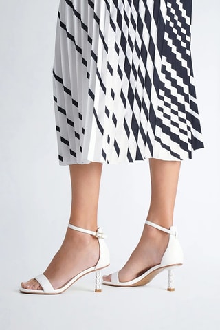 Sandales à talons en cuir Ale - Blanc, beige et doré
