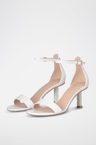 Sandales à talons en cuir Ale - Blanc, beige et doré