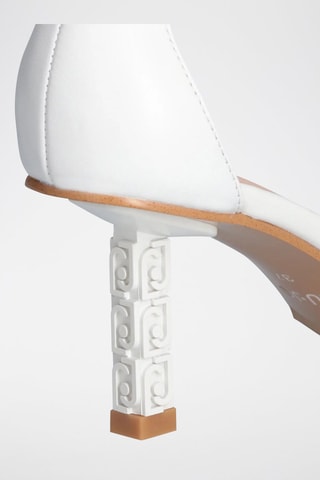 Sandales à talons en cuir Ale - Blanc, beige et doré