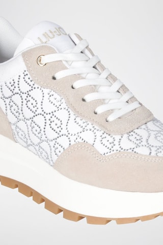 Baskets plateformes en cuir Amazing - Blanc, beige et marron