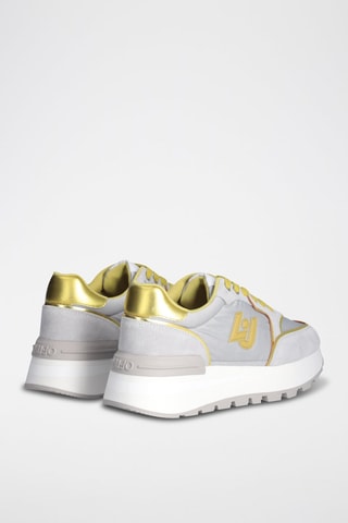 Baskets plateformes en nubuck Amazing - Jaune, doré et gris